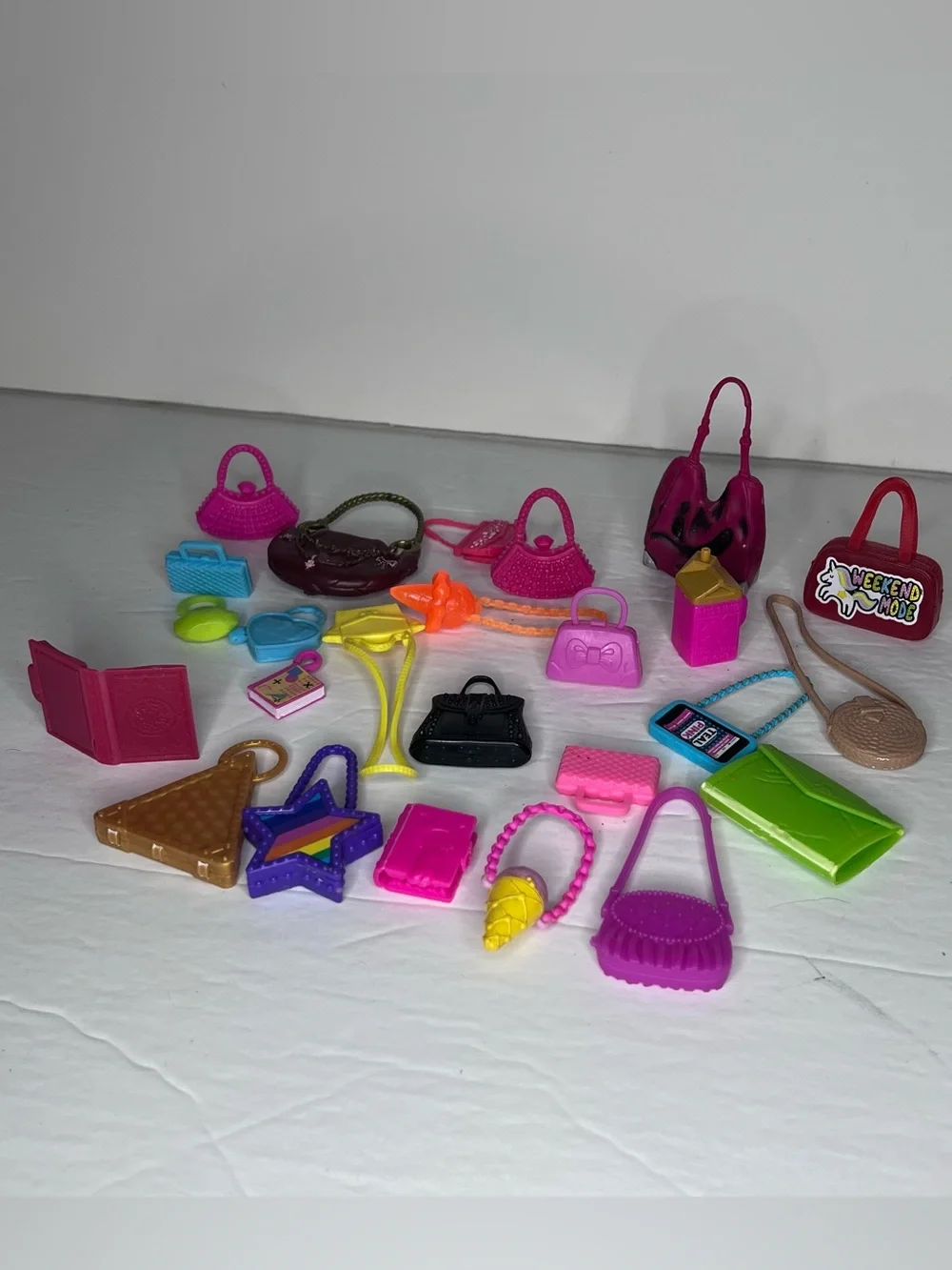 Barbie and Barbie My Scene Purse Handbag Books and Accessories lot of 25 Items